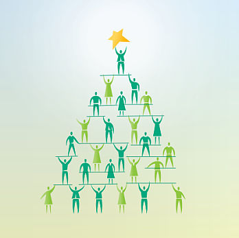 Group of People reachin for the Star