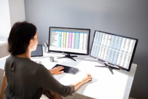 Businesswoman Working On Computer