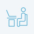 Student at desk icon