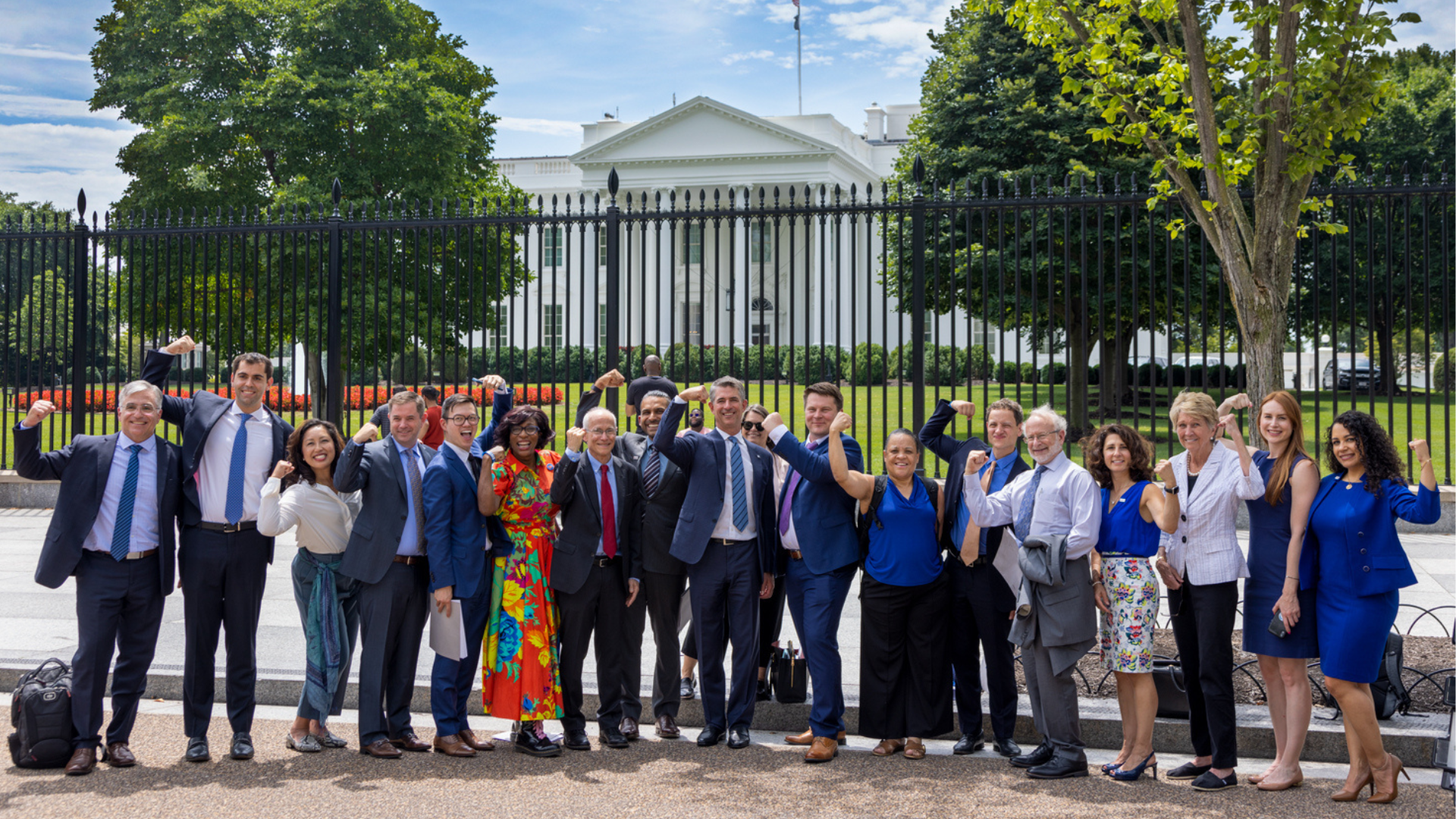 CRC advocacy group standing in front of White House