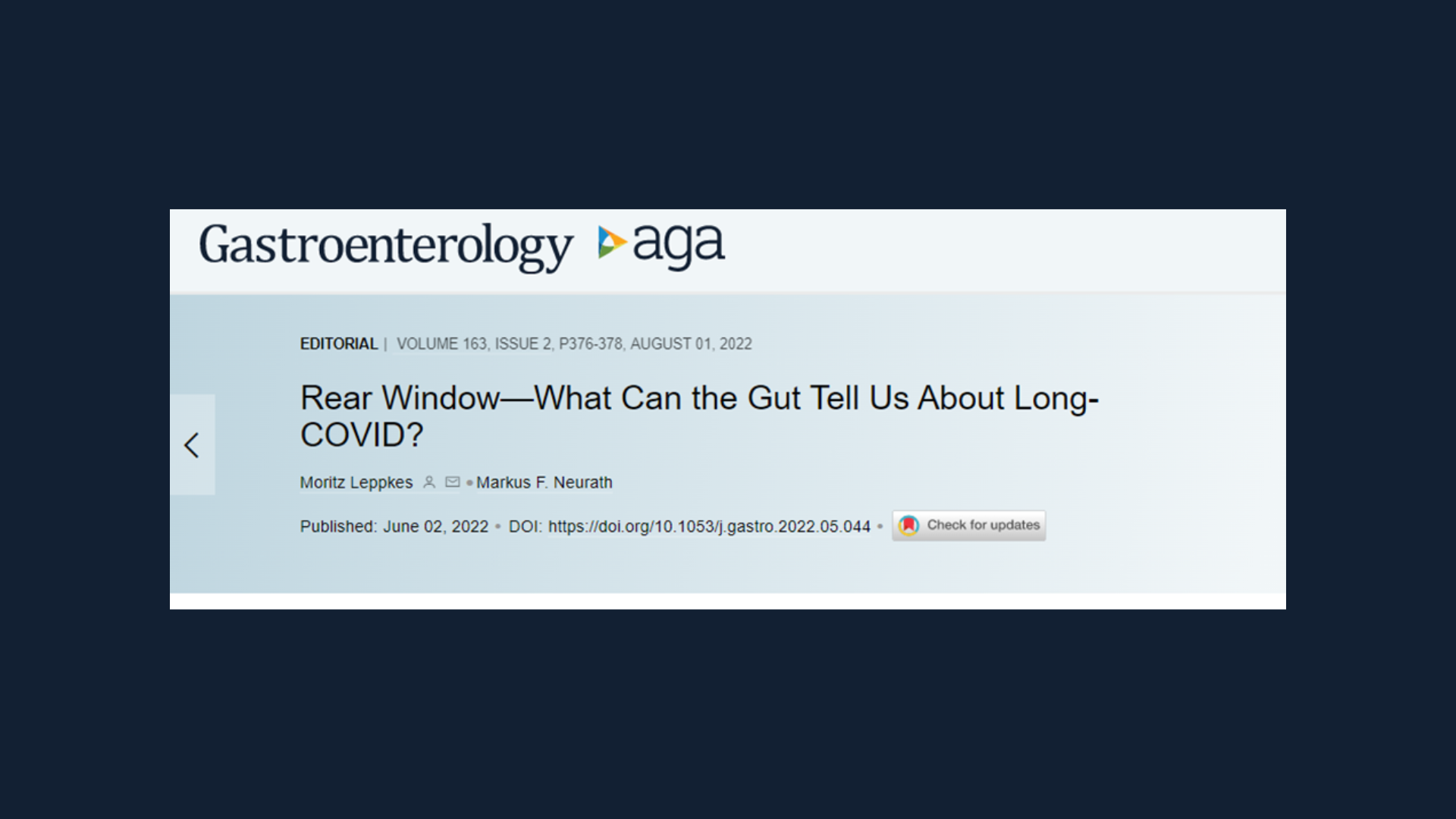 Gastroenterology Journal Article