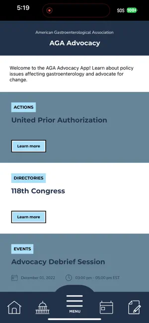 AGA Advocacy App screenshot