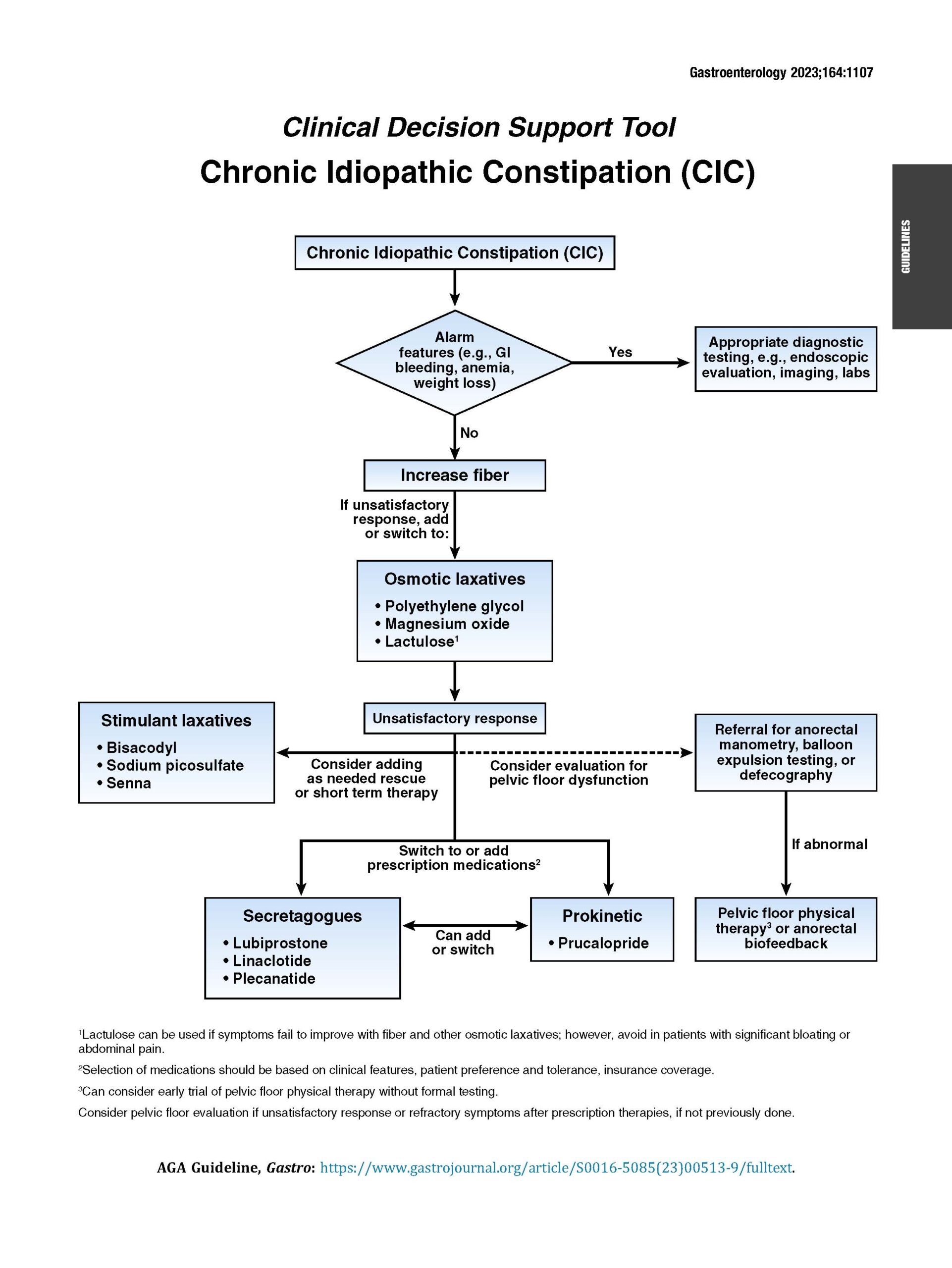 Clinical Decision Support Tool: Chronic Idiopathic Constipation (CIC)