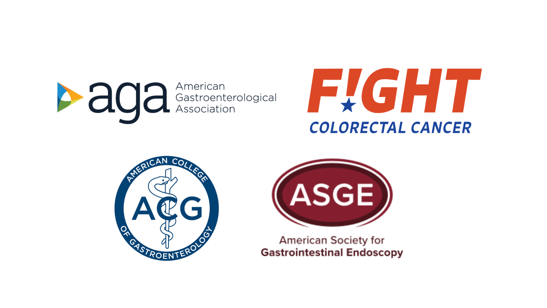 AGA, Fight CRC, ACG and ASGE logos