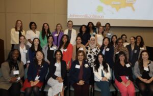 A group photo of women sitting and standing who attended the Southwest regional workshop.