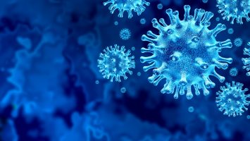 Coronavirus Virus Outbreak Coronavirus virus outbreak and coronaviruses influenza background as dangerous flu strain cases as a pandemic medical health risk concept with disease cells as a 3D render