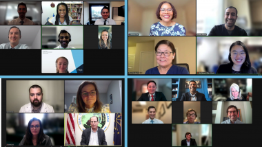 Collage of Advocacy Day virtual meetings