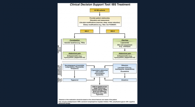 IBS Pharmacological Treatment Flowchart