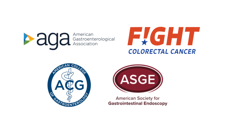 AGA, Fight CRC, ACG and ASGE logos