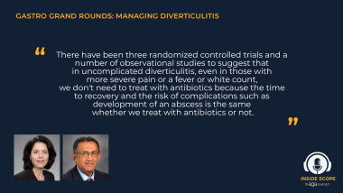 Graphic with quote on managing diverticulitis