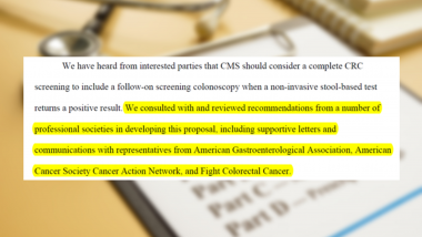 CMS proposed rules regarding CRC screening coverage