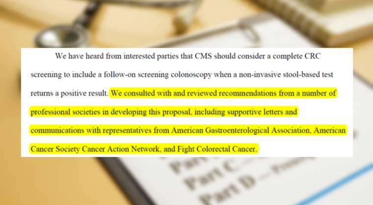 CMS proposed rules regarding CRC screening coverage