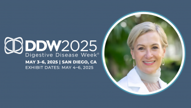 DDW 2025 logo and Dr. Abreu headshot.