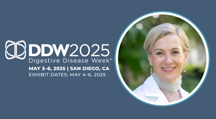 DDW 2025 logo and Dr. Abreu headshot.
