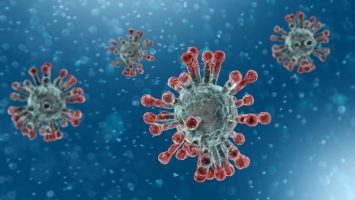 Microscopic view of Coronavirus, a pathogen that attacks the respiratory tract. Analysis and test, experimentation. Sars Microscopic view of Coronavirus